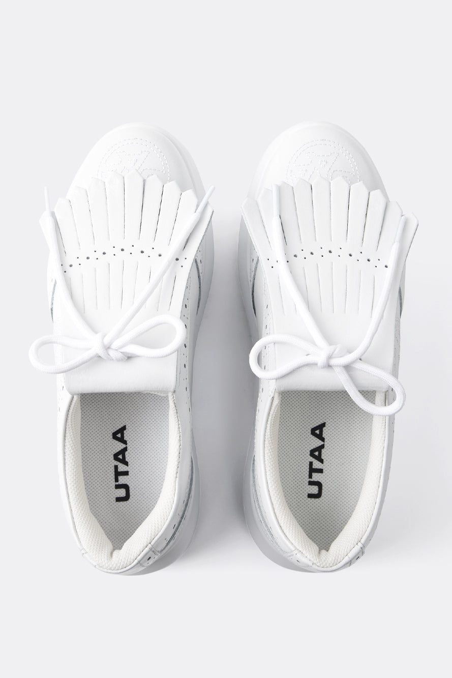 エナメルパンチングパンサーダービーキルティスニーカー:レディース