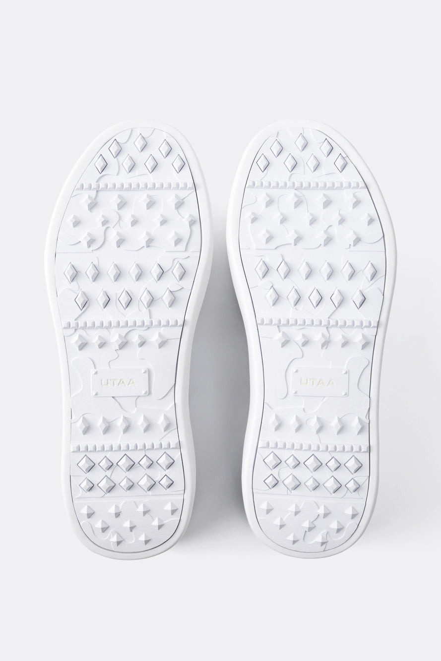 エナメルパンチングパンサーダービーキルティスニーカー:レディース