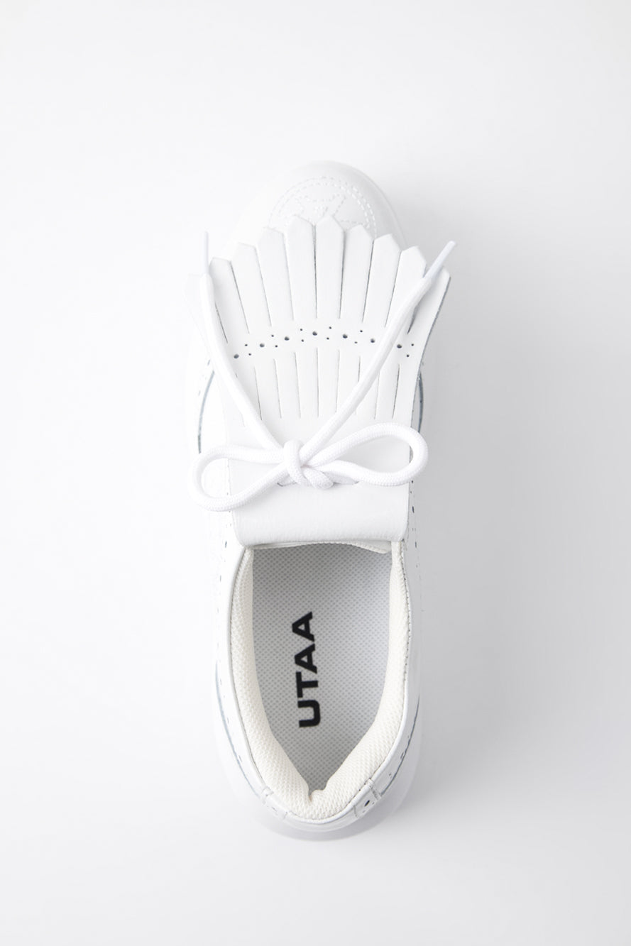 エナメルパンチングパンサーダービーキルティスニーカー:レディース