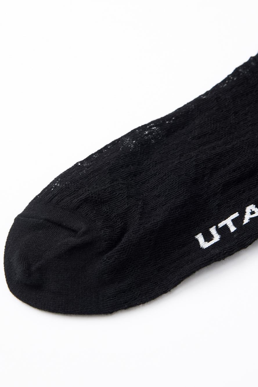 UTAA パンチングパターンルーズソックス ブラック : Women's