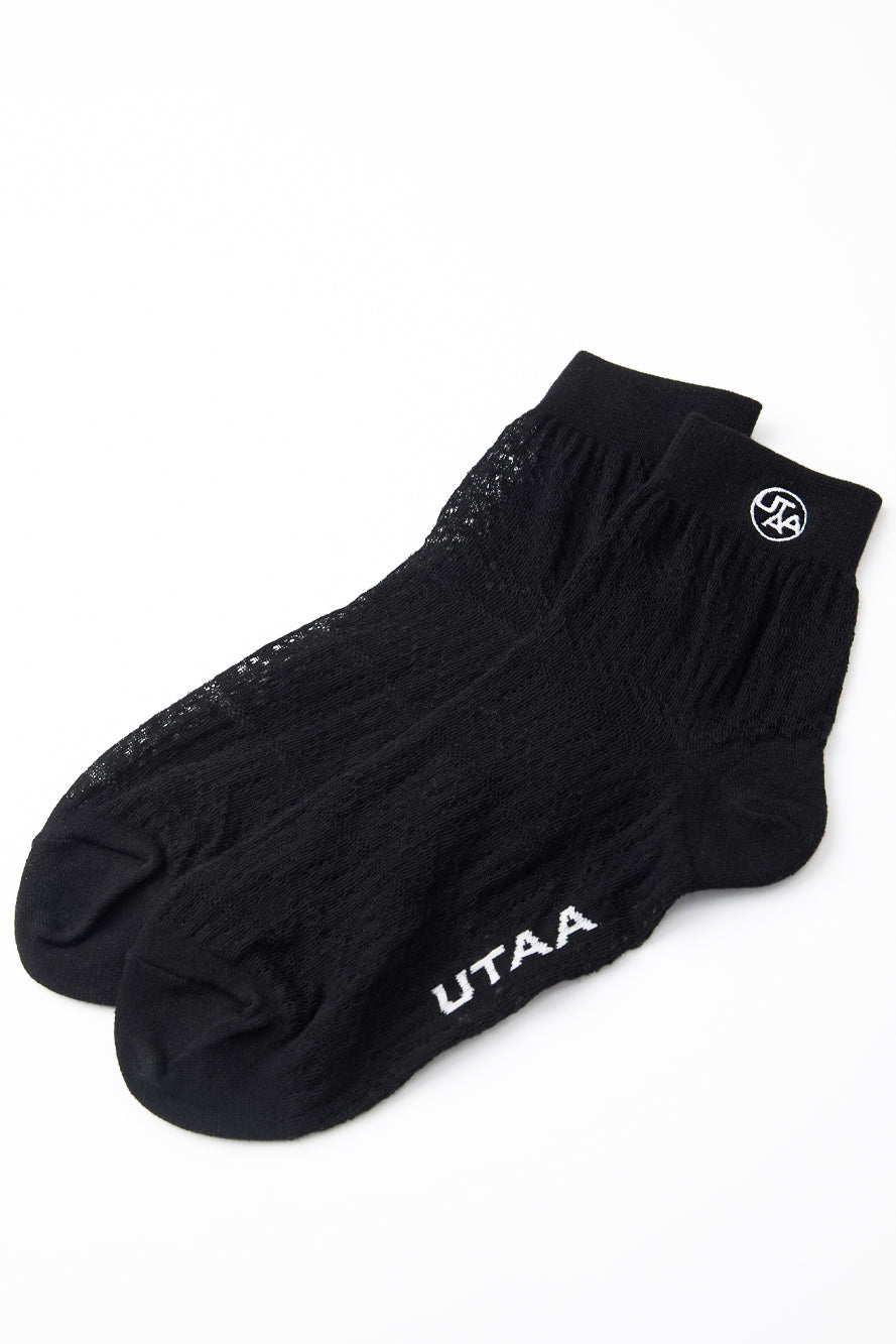 UTAA パンチングパターンルーズソックス ブラック : Women's
