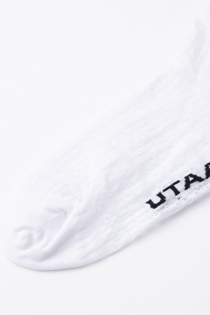 UTAA パンチングパターンルーズソックス ホワイト : Women's