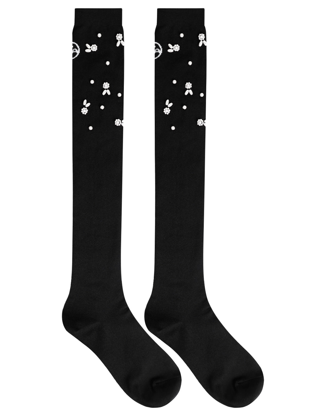 UTAA RabbitパールGlintKneeソックス ブラック : Women's