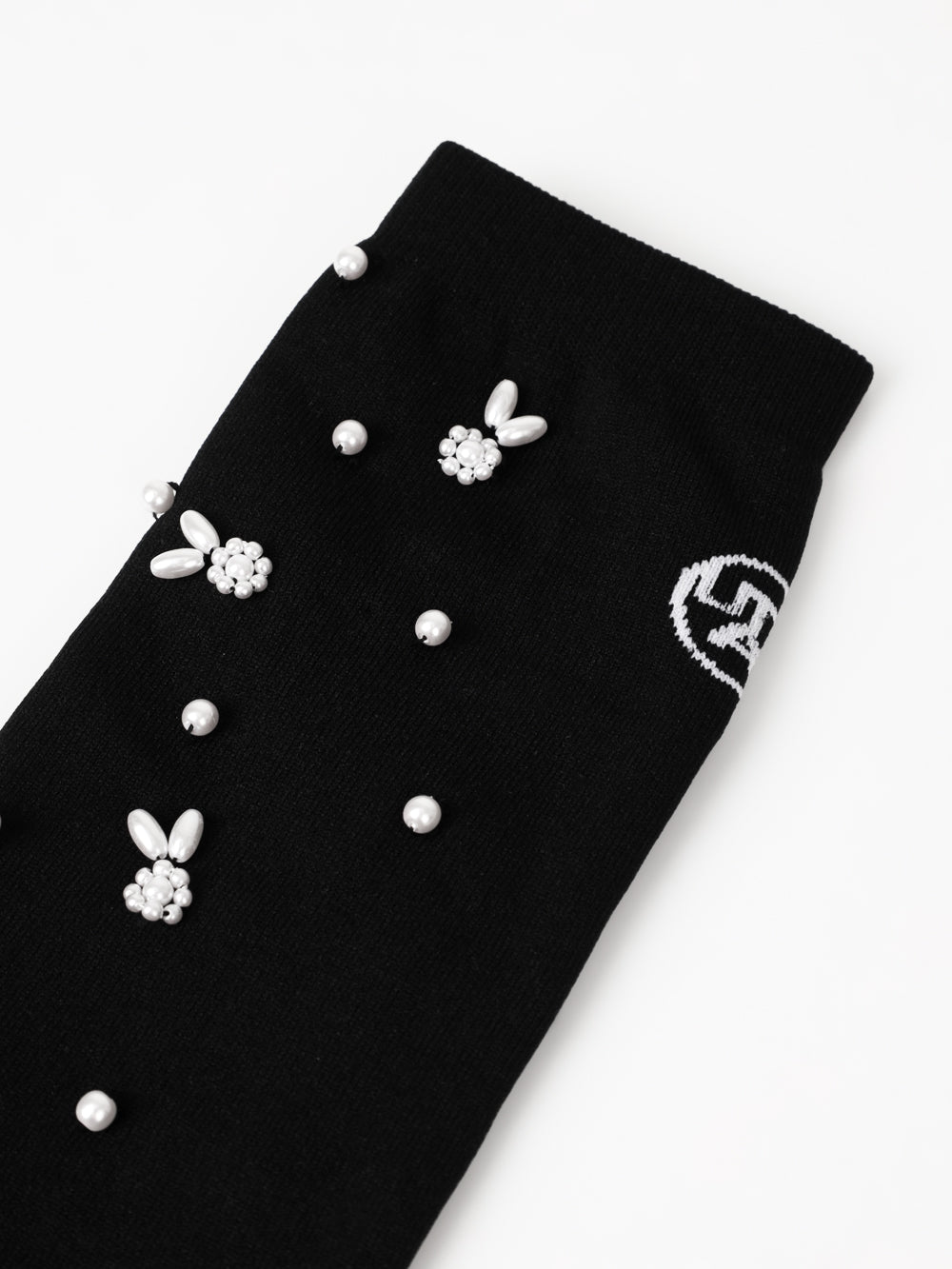 UTAA RabbitパールGlintKneeソックス ブラック : Women's