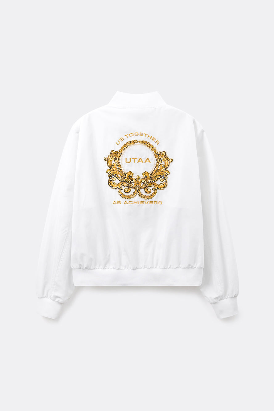 UTAA クレストゴールデンエンブレムウィンドブレーカージャンパー ホワイト : Women's