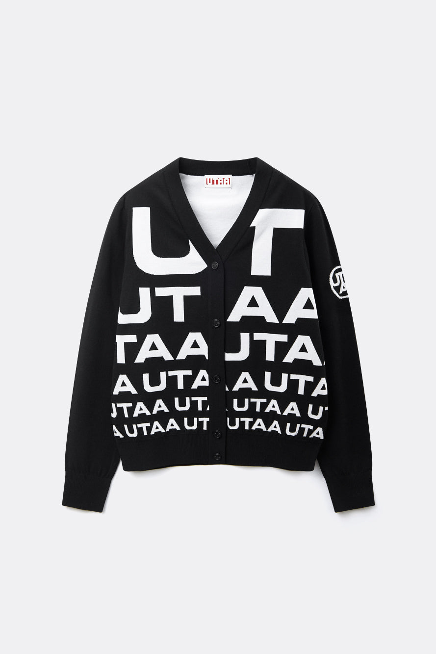 UTAA スローガンロゴウェーブニットカーディガン : Women's