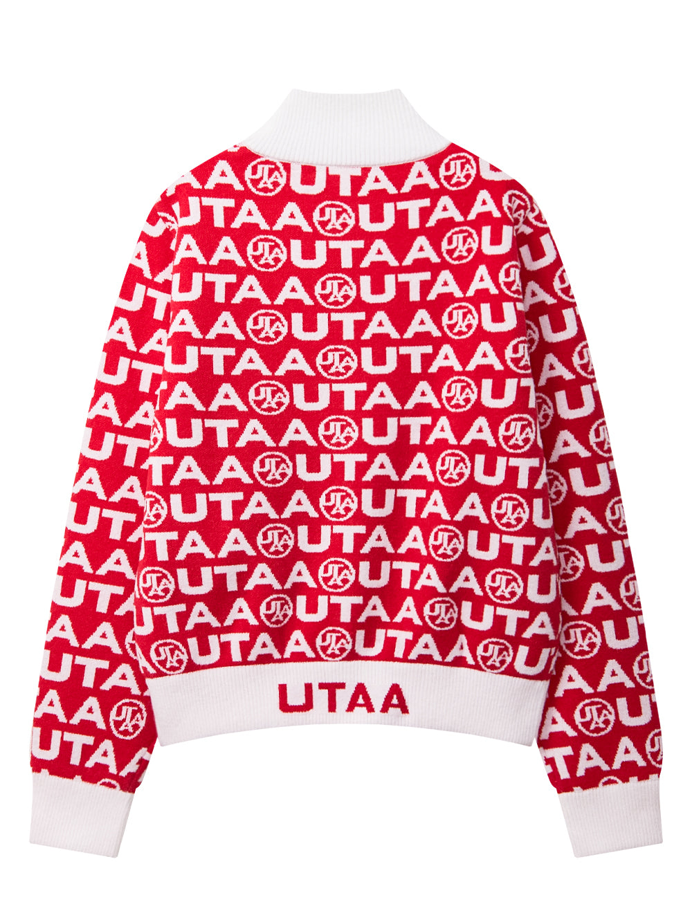 UTAA TypoブロックニットZip-upジャンパー レッド : Women's