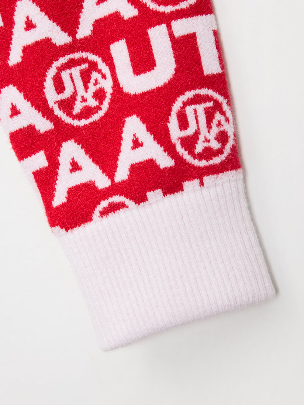 UTAA TypoブロックニットZip-upジャンパー レッド : Women's