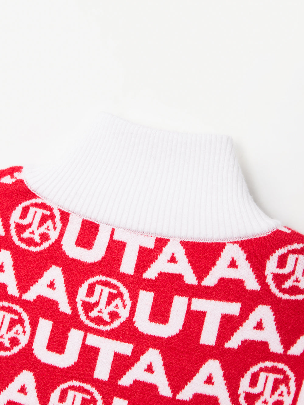 UTAA TypoブロックニットZip-upジャンパー レッド : Women's
