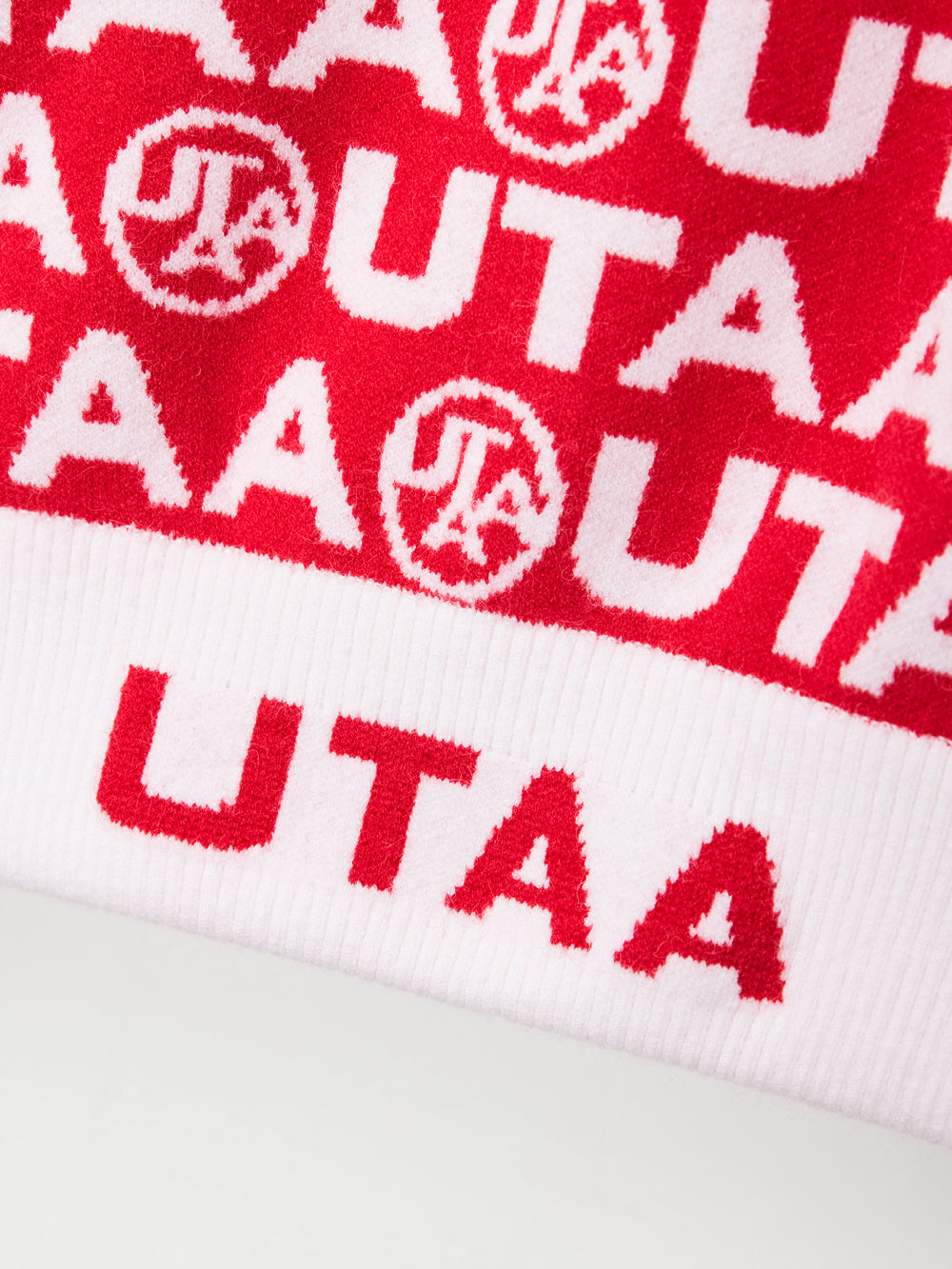 UTAA TypoブロックニットZip-upジャンパー レッド : Women's