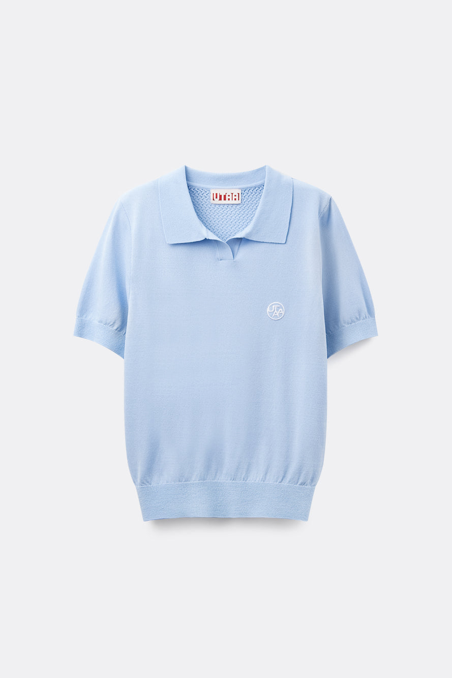 UTAA アズールカラーバックオープンワークPKニット : Women's