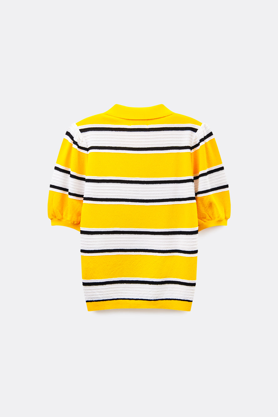 UTAA Candy-coloredストライプPKニット イエロー : Women's