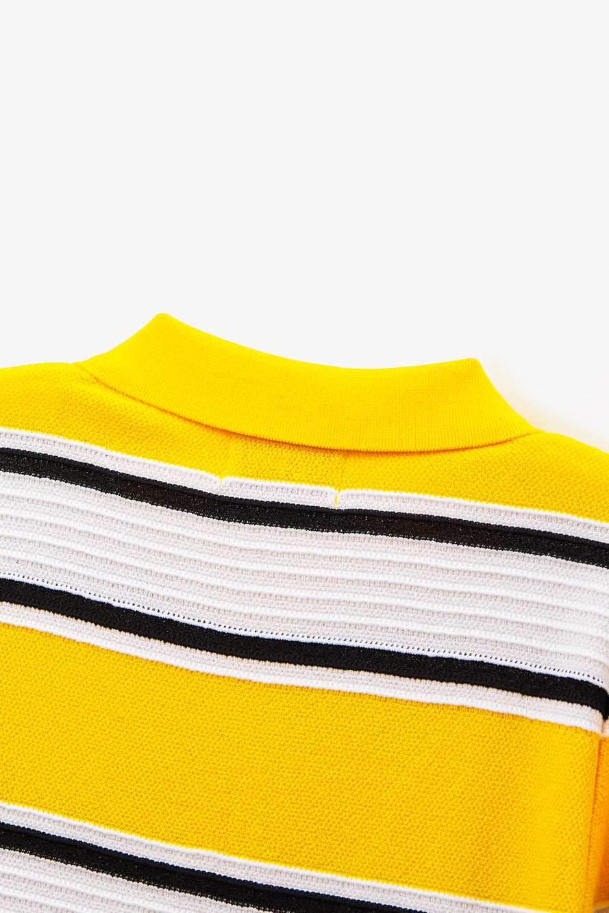 UTAA Candy-coloredストライプPKニット イエロー : Women's