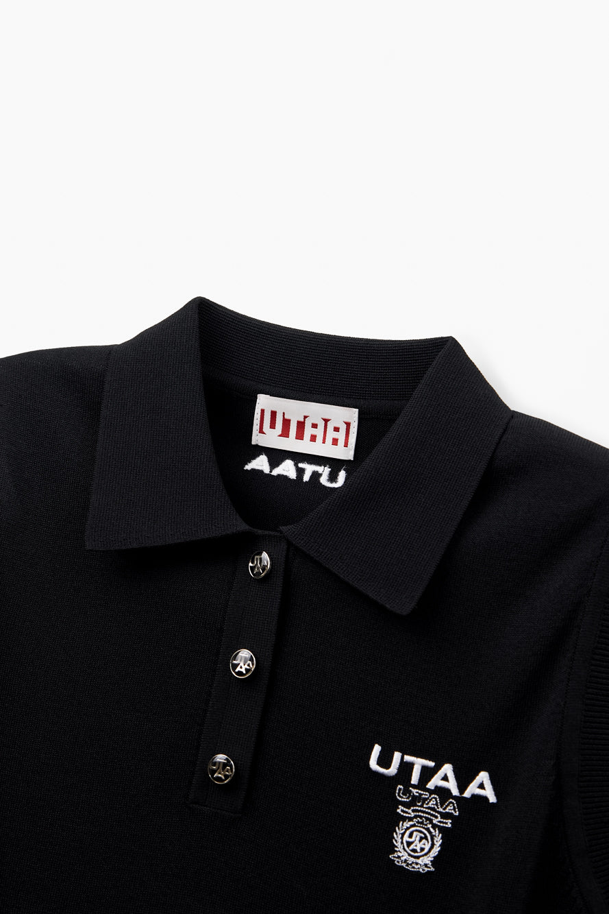 UTAA LaurelシンボルエンブレムPKスリーブレスニット ブラック : Women's