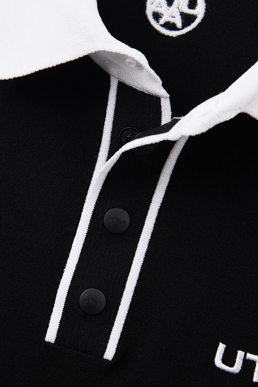 UTAA モノブロックボタンPKニット ブラック : Men's