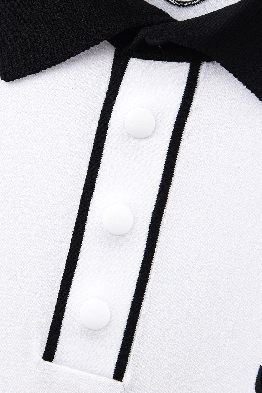 UTAA モノブロックボタンPKニット ホワイト : Men's