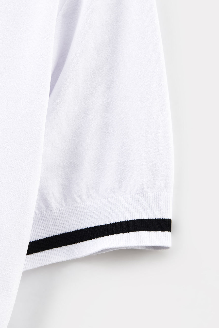 UTAA モノブロックボタンPKニット ホワイト : Men's