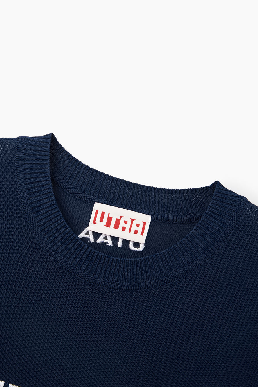 UTAA ローラルシンボルエンブレムカラーニット ネイビー