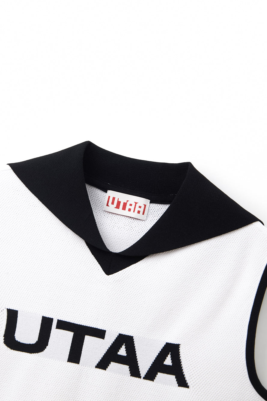 UTAA チャンプセーラースリーブレスニット ホワイト:レディース