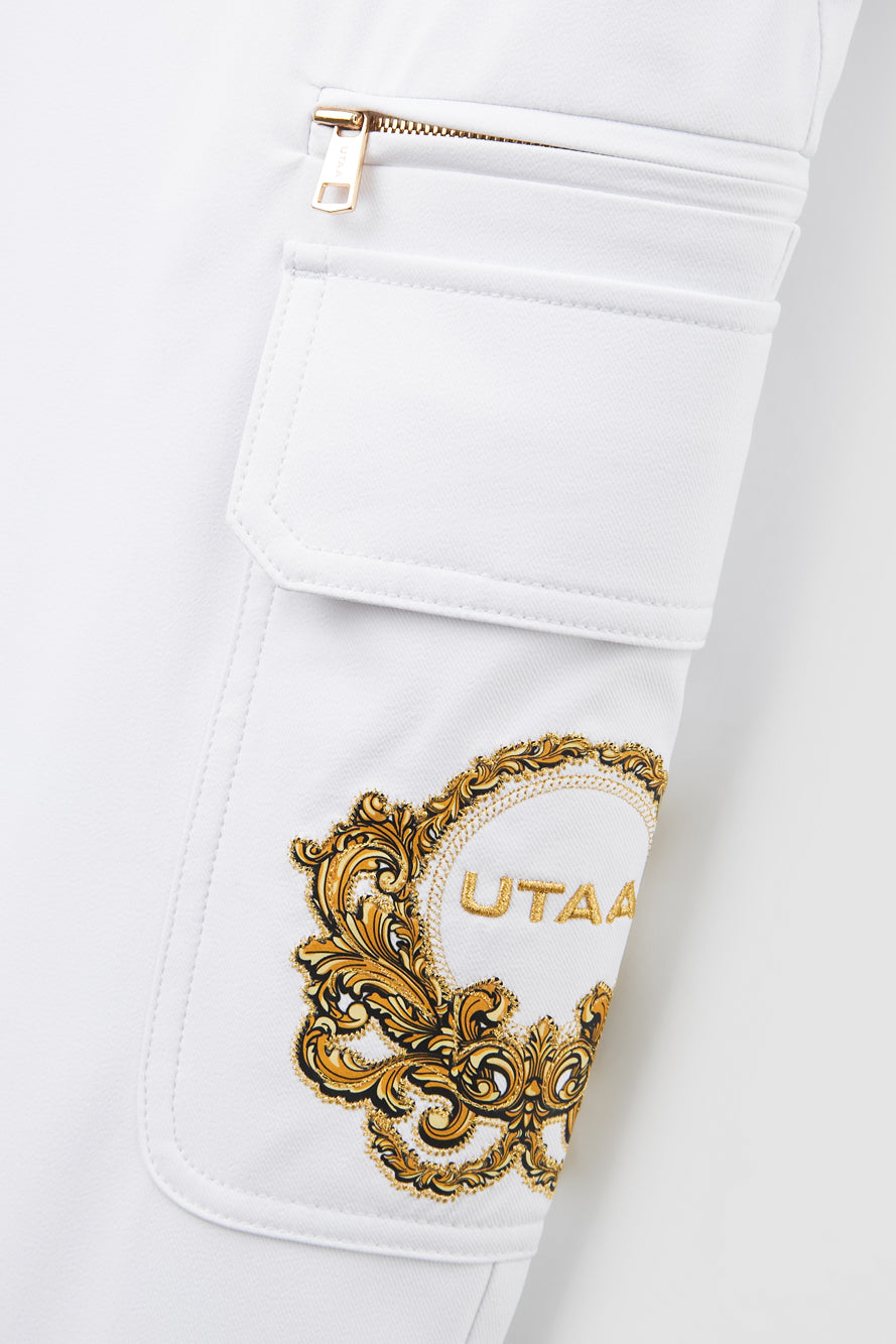 UTAA クレストゴールデンエンブレムポケットパンツ ホワイト : Women's
