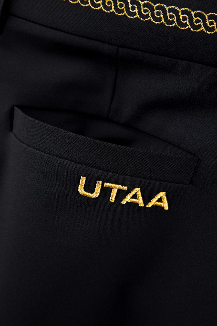 UTAA クレストゴールデンパンサーScudoラインパンツ ブラック : Men's