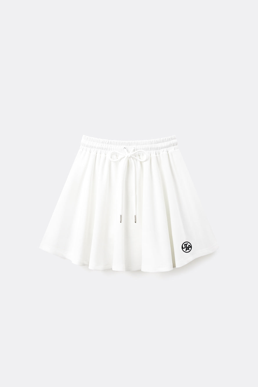 UTAA イーズフィットバンディングフレアスカート ホワイト:レディース