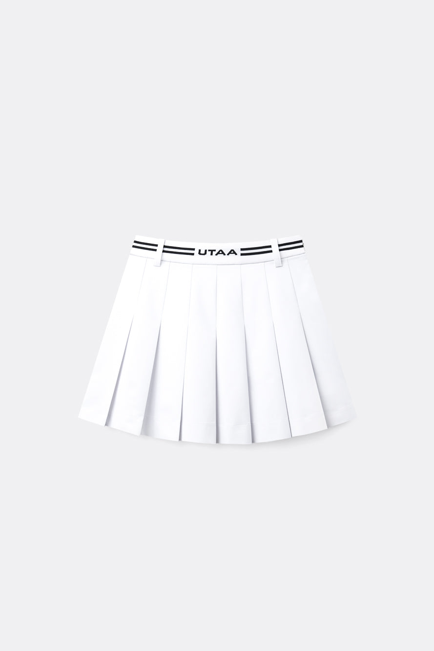 UTAA コンターラインバンディングプリーツスカート ホワイト : Women's