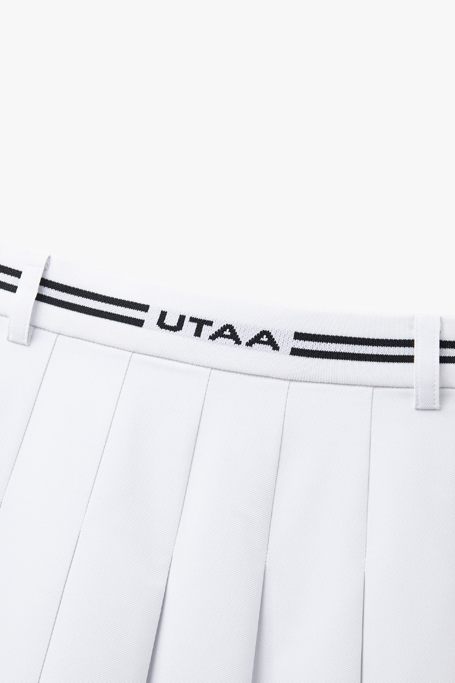 UTAA コンターラインバンディングプリーツスカート ホワイト : Women's