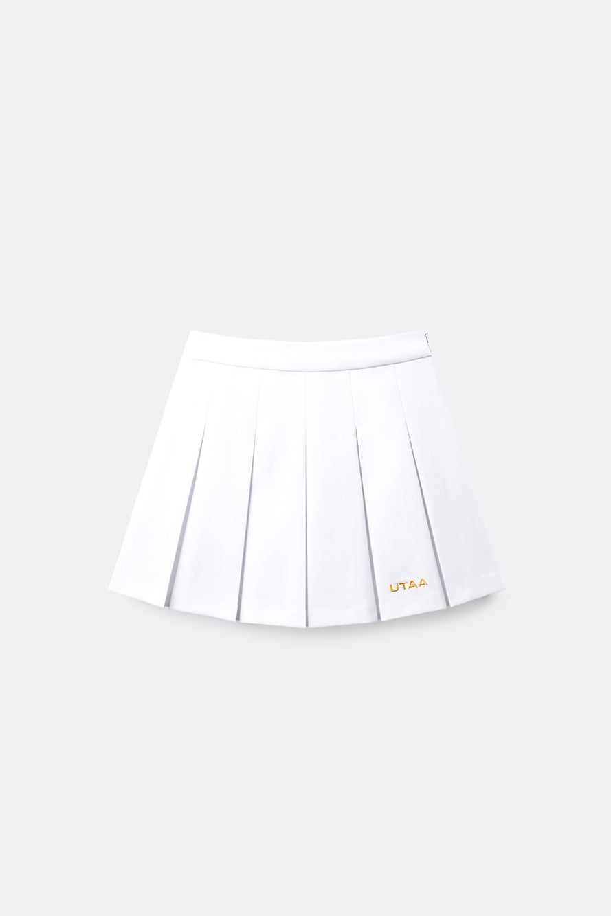 UTAA クレストゴールデンエンブレムポケットプリーツスカート ホワイト : Women's