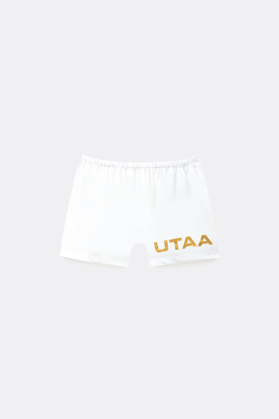 UTAA クレストゴールデンエッジプリーツスカート ホワイト : Women's