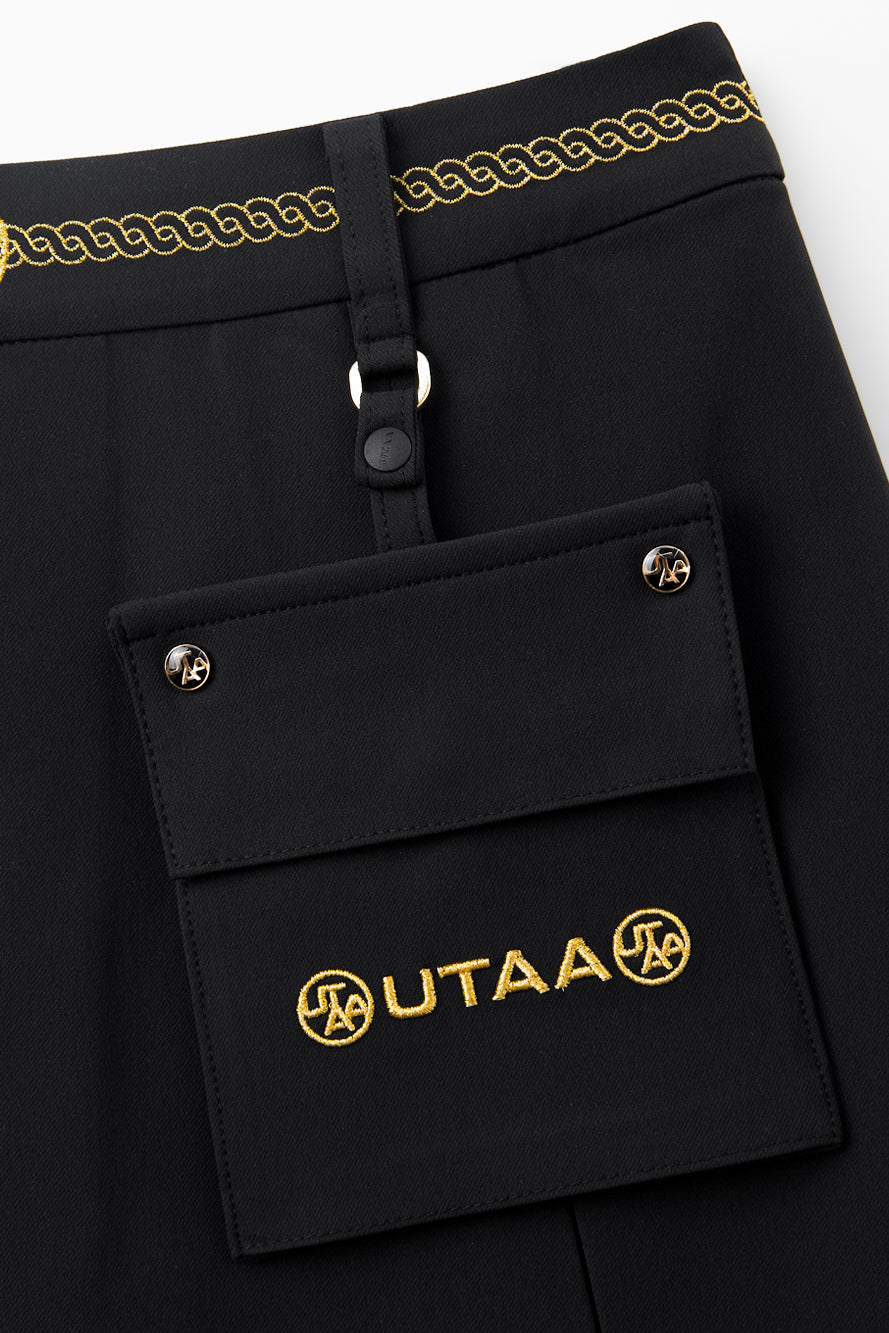 UTAA クレストゴールデンシンボルポケットプリーツスカート ブラック : Women's
