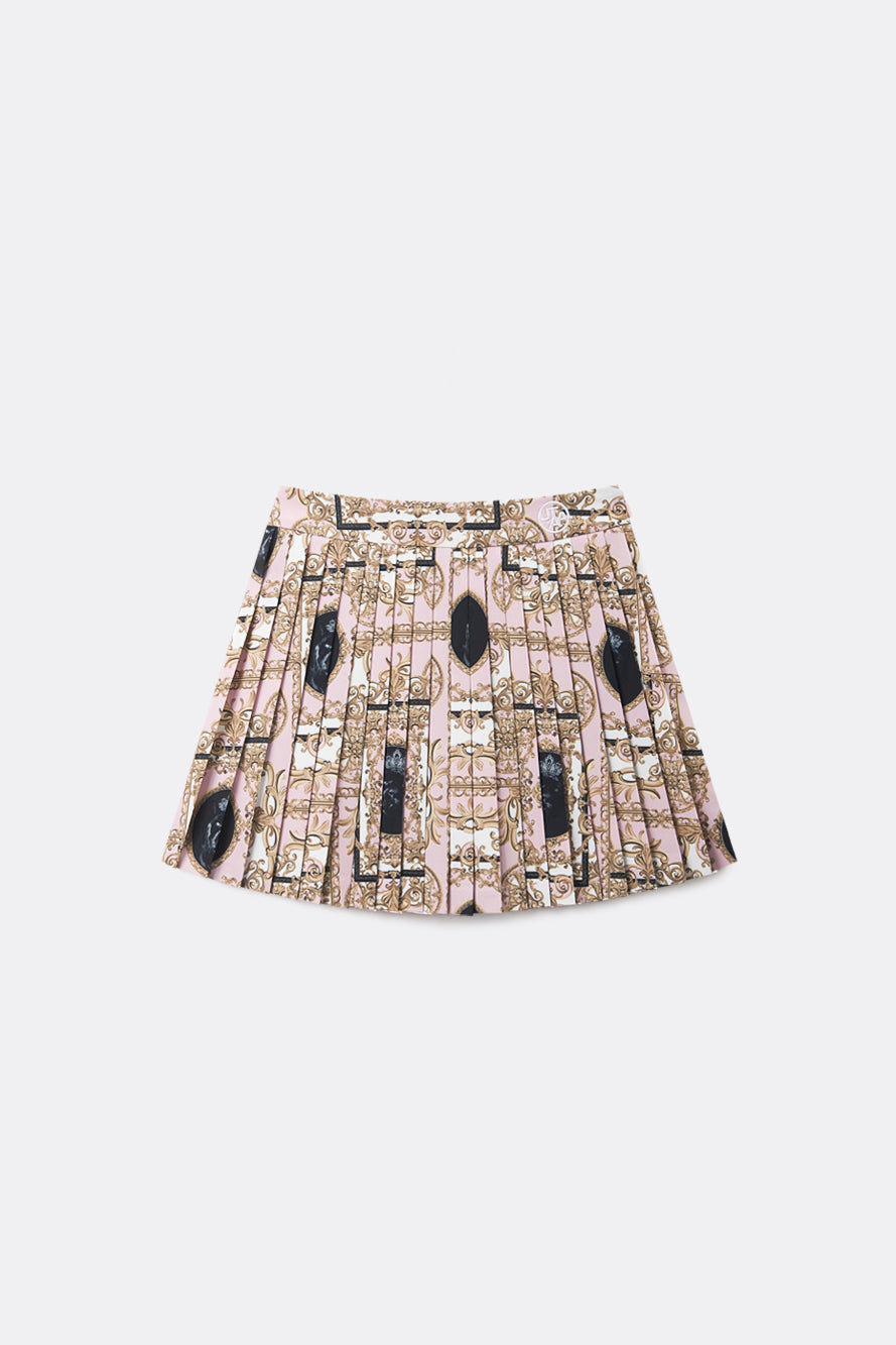 UTAA カラーシーズンバロックプリーツスカート ライトピンク : Women's