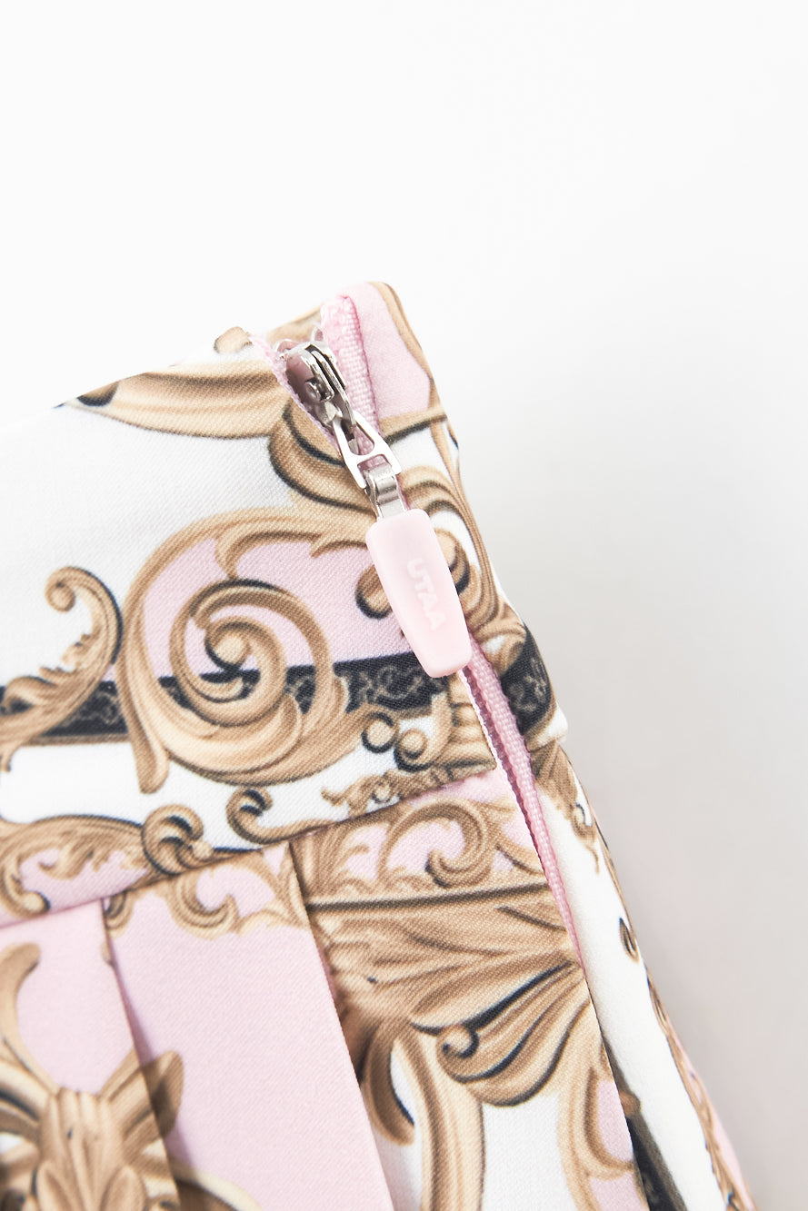 UTAA カラーシーズンバロックプリーツスカート ライトピンク : Women's