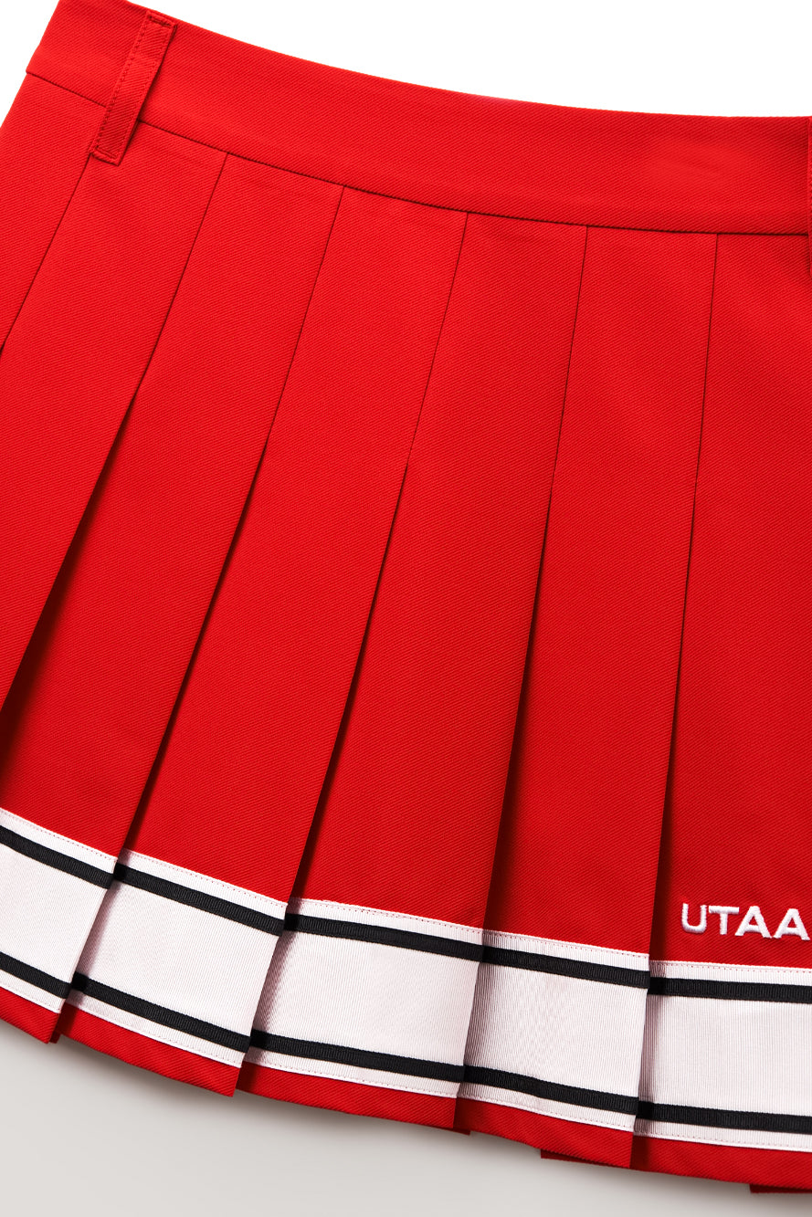 UTAA Candy-coloredTapeプリーツスカート レッド : Women's