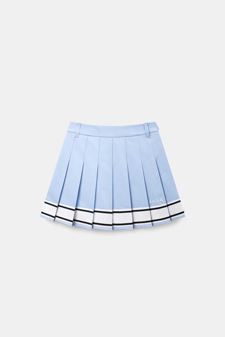 UTAA Candy-coloredTapeプリーツスカート スカイブルー : Women's