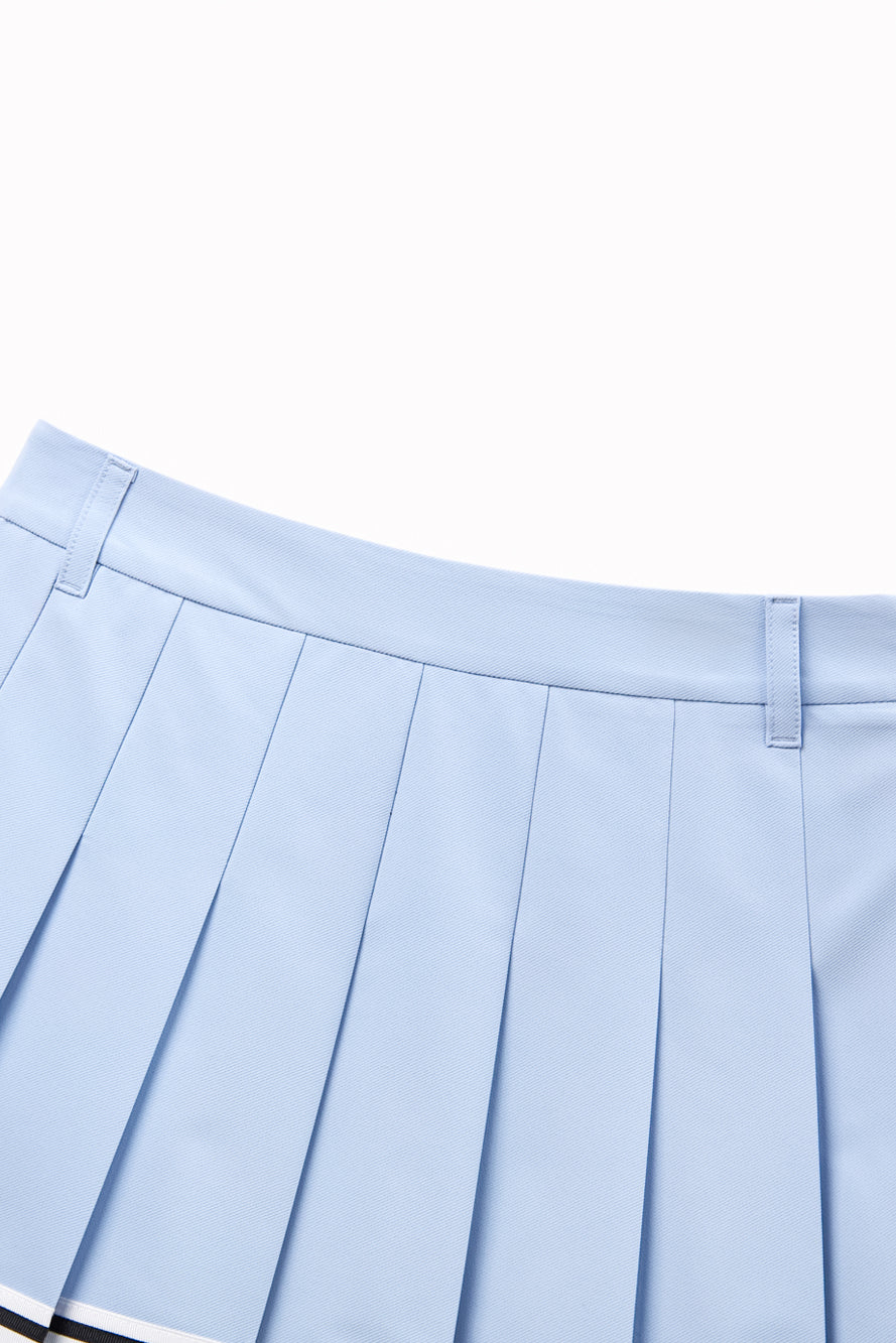 UTAA Candy-coloredTapeプリーツスカート スカイブルー : Women's