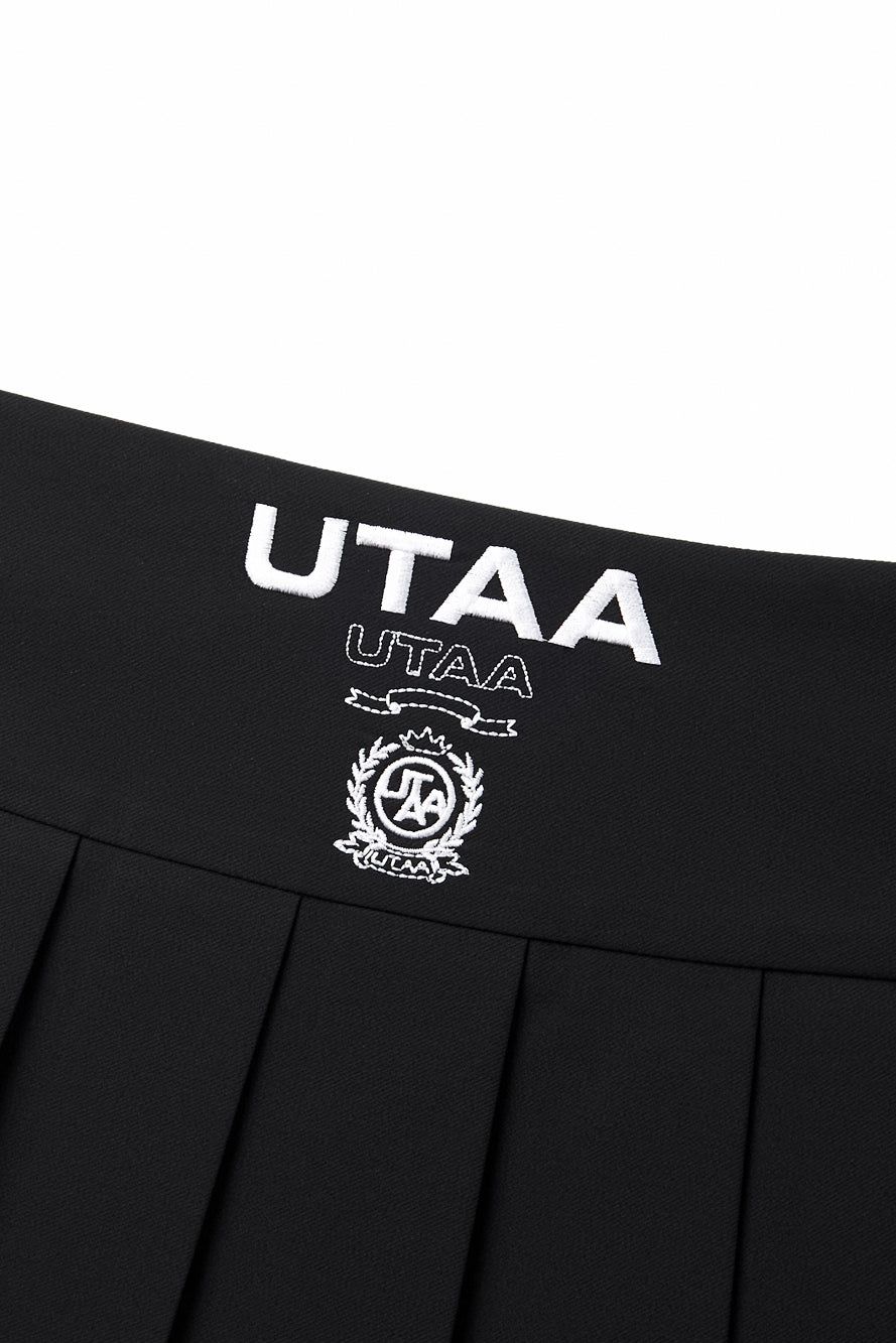 UTAA Laurelシンボルエンブレムカラープリーツスカート ブラック : Women's