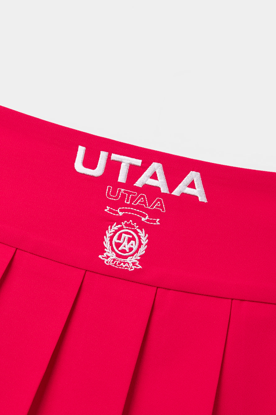 UTAA ローラルシンボルエンブレムカラープリーツスカート ピンク