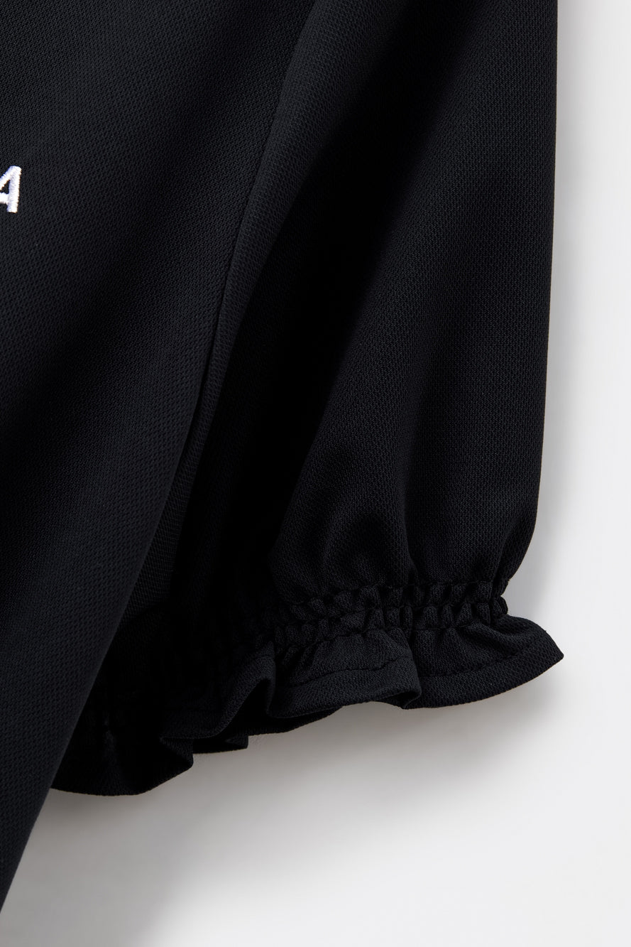 UTAA RuffleコンターラインPKシャツ ブラック : Women's