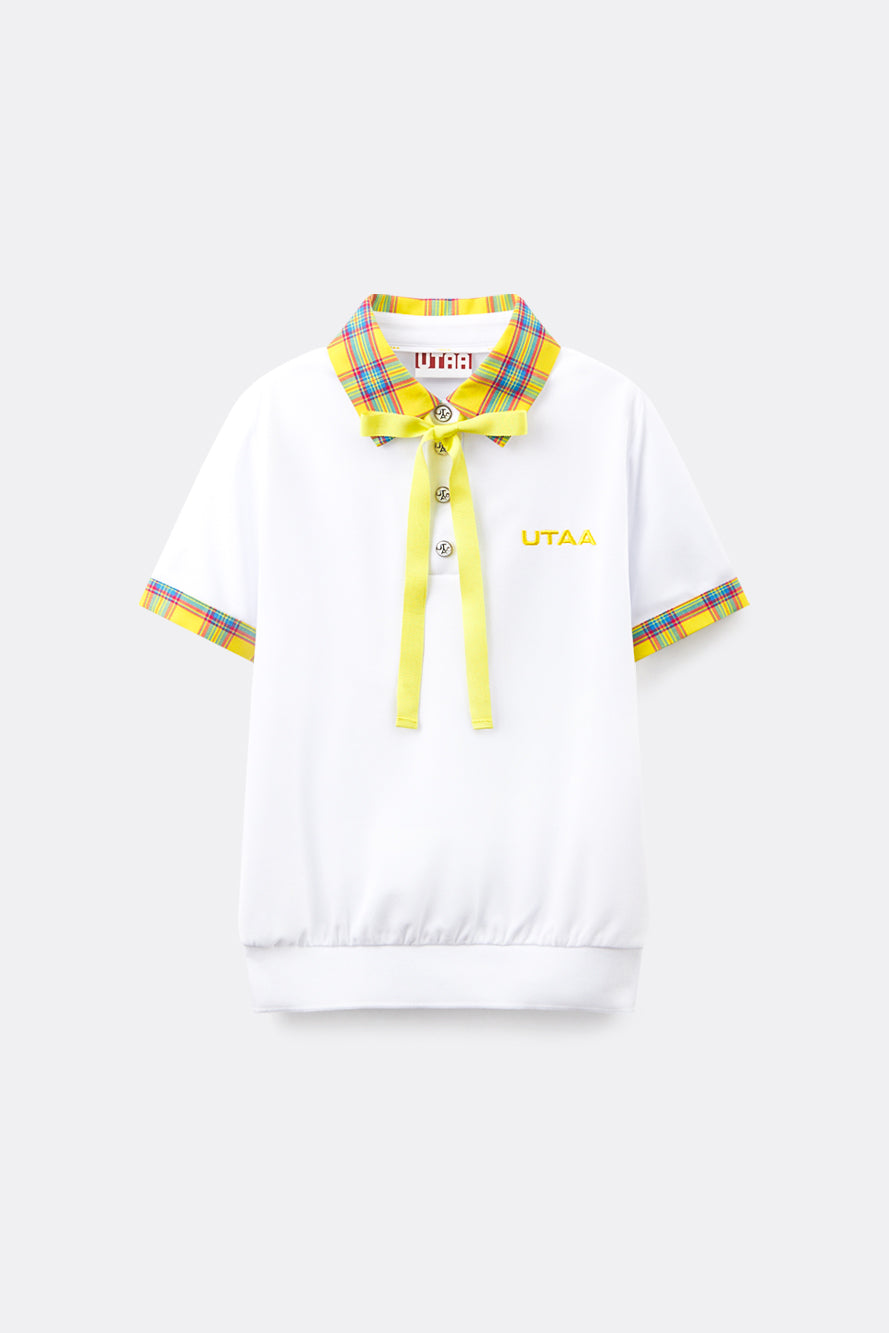 UTAA ポップカラータイタータンチェックPKティー イエロー:レディース