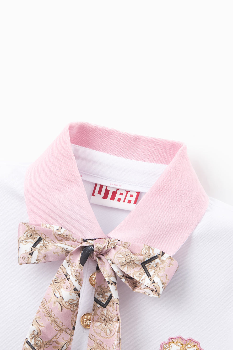 UTAA カラーシーズンバロックタイPKTシャツ ライトピンク : Women's