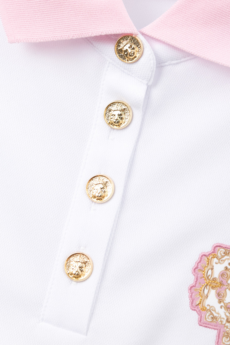 UTAA カラーシーズンバロックタイPKTシャツ ライトピンク : Women's