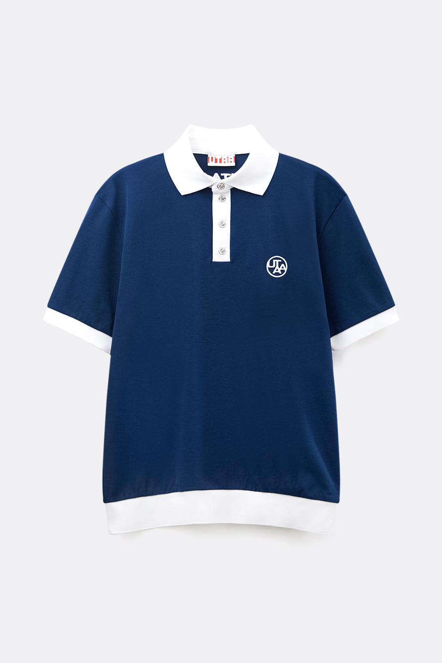 UTAA オーシャニックシンボルボタンPKシャツ ネイビー:メンズ