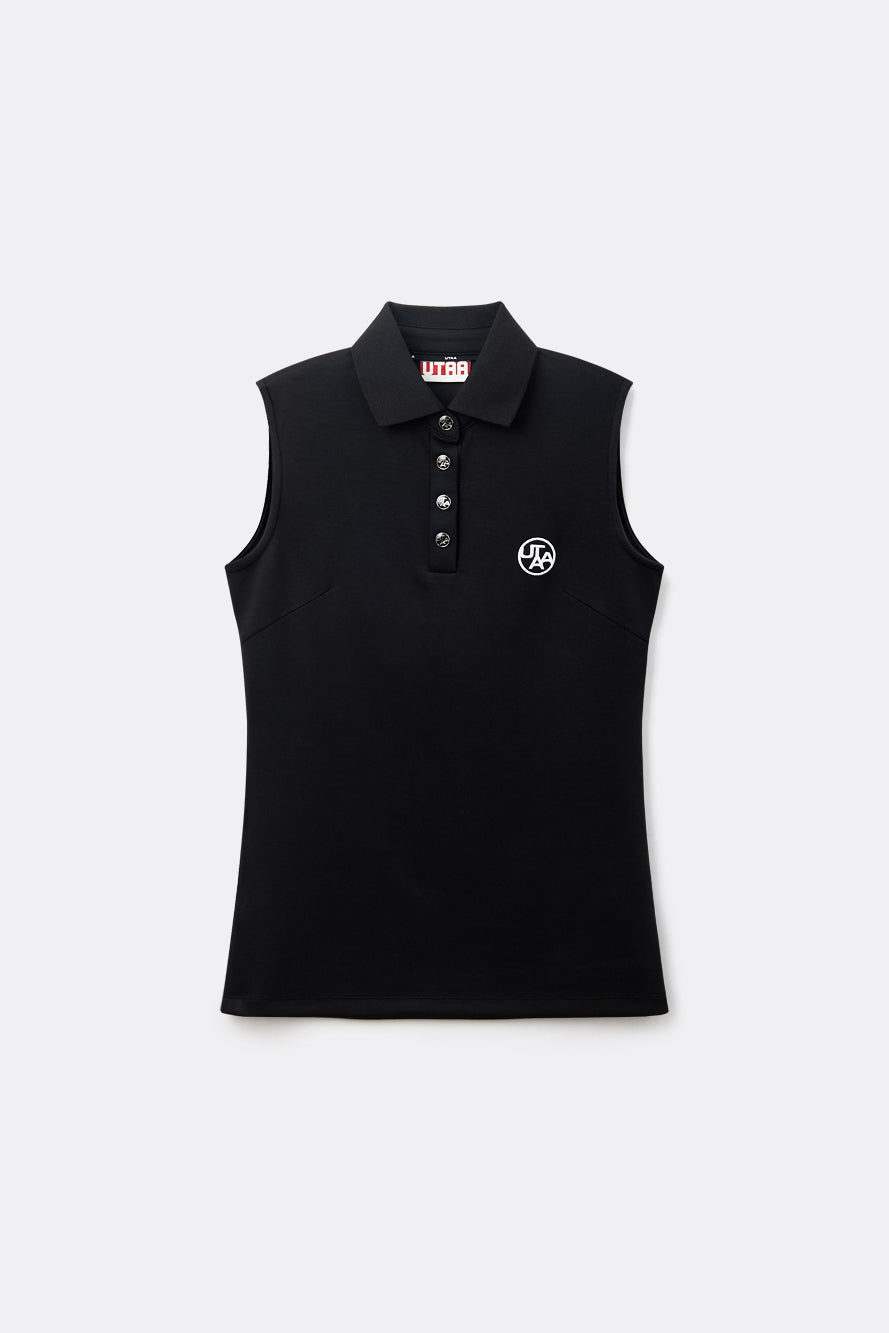 UTAA イーズシンボルボタンPKスリーブレス ブラック : Women's