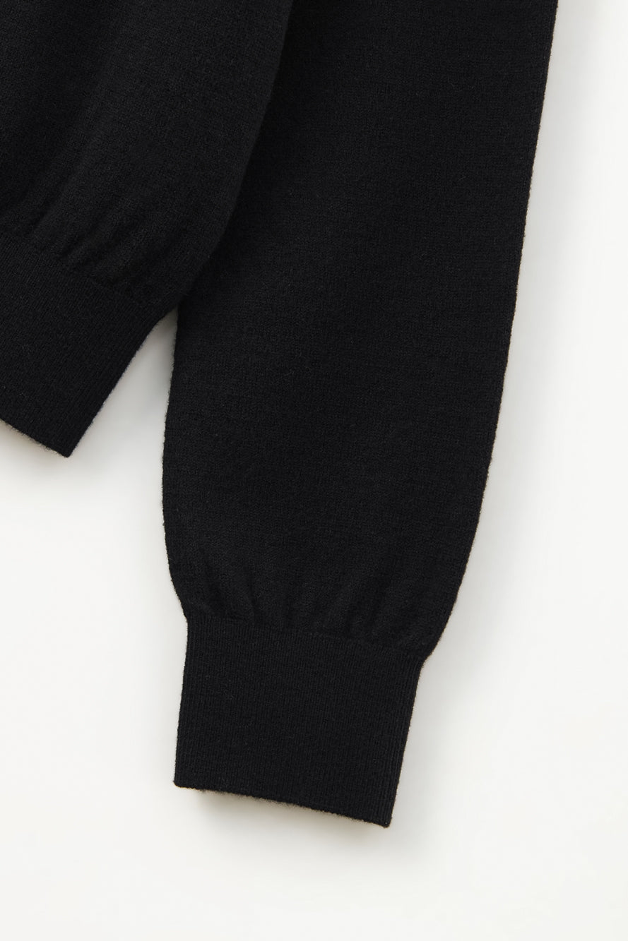 UTAA フルールレースウールニットカーディガン ブラック : Women's