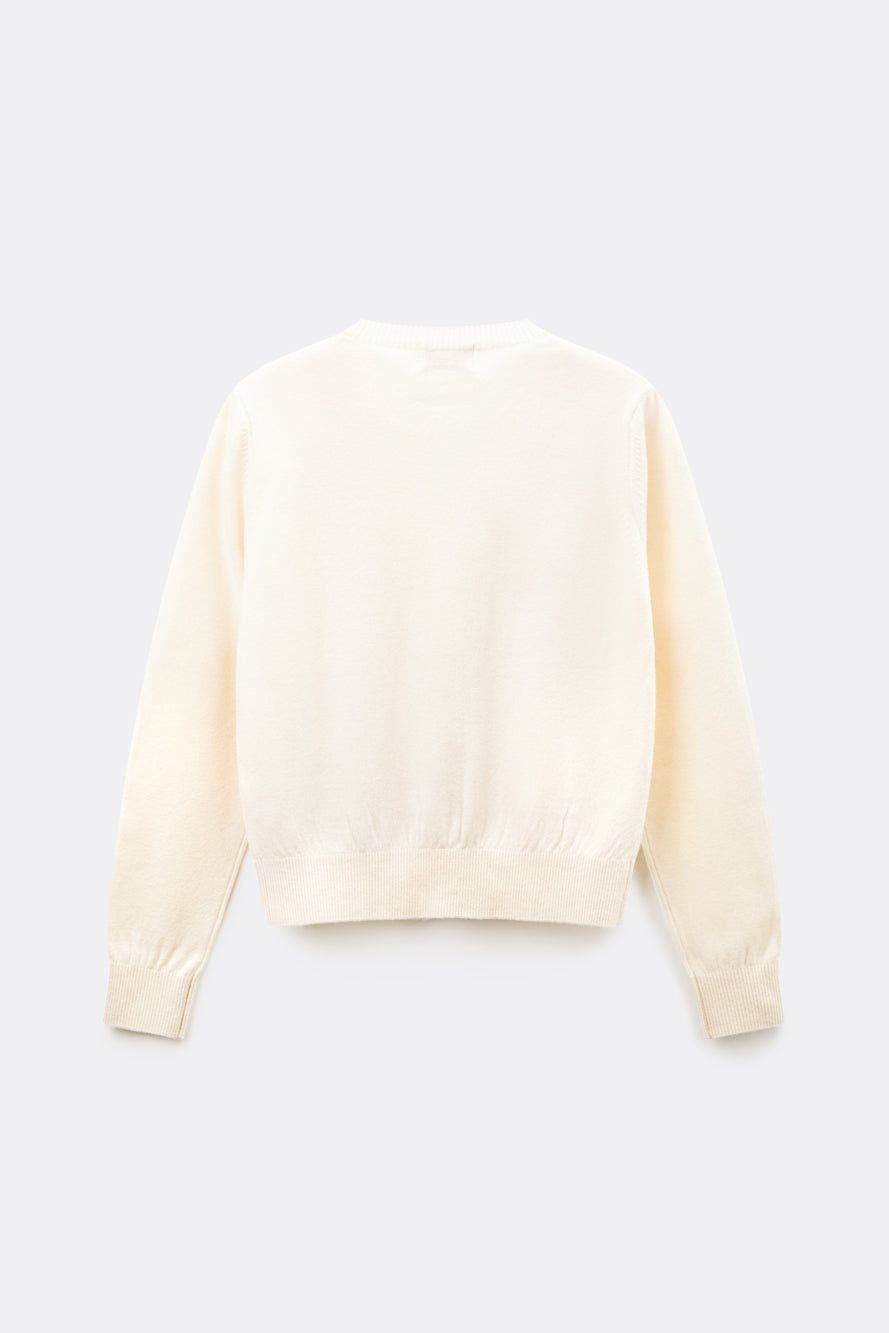 UTAA アーガイルウールブレンドニットカーディガン ホワイト : Women's