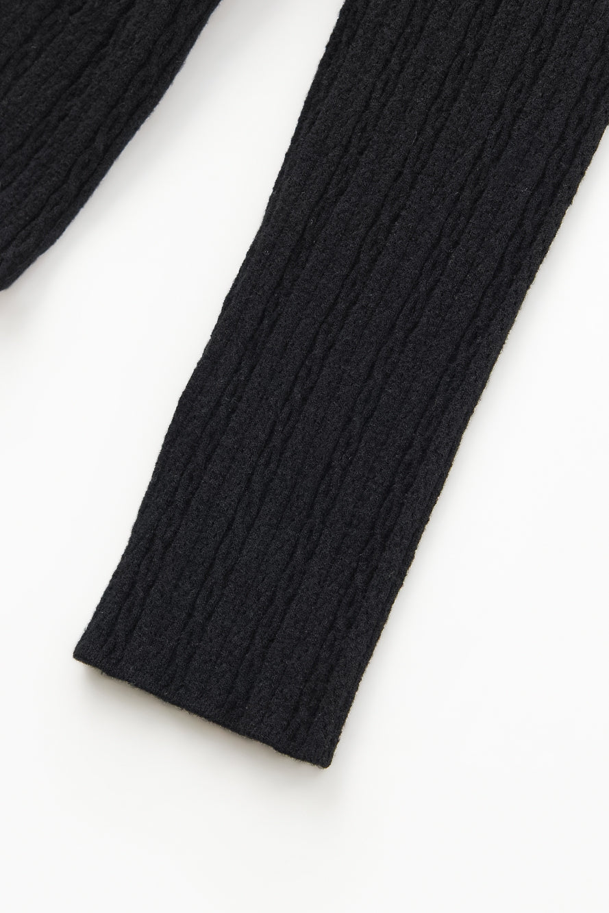 UTAA ラッフルポワンテルモックネックニット ブラック : Women's