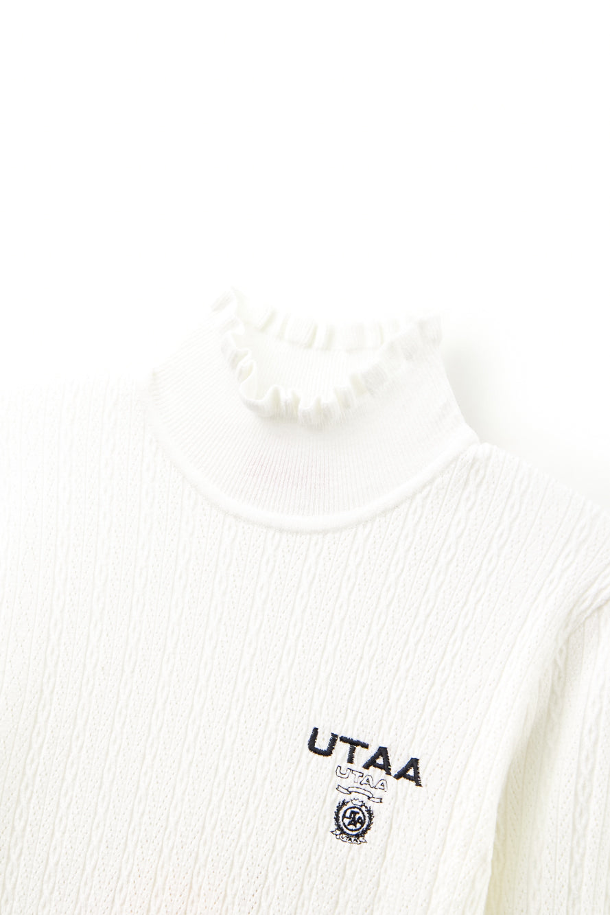 UTAA ラッフルポワンテルモックネックニット アイボリー : Women's
