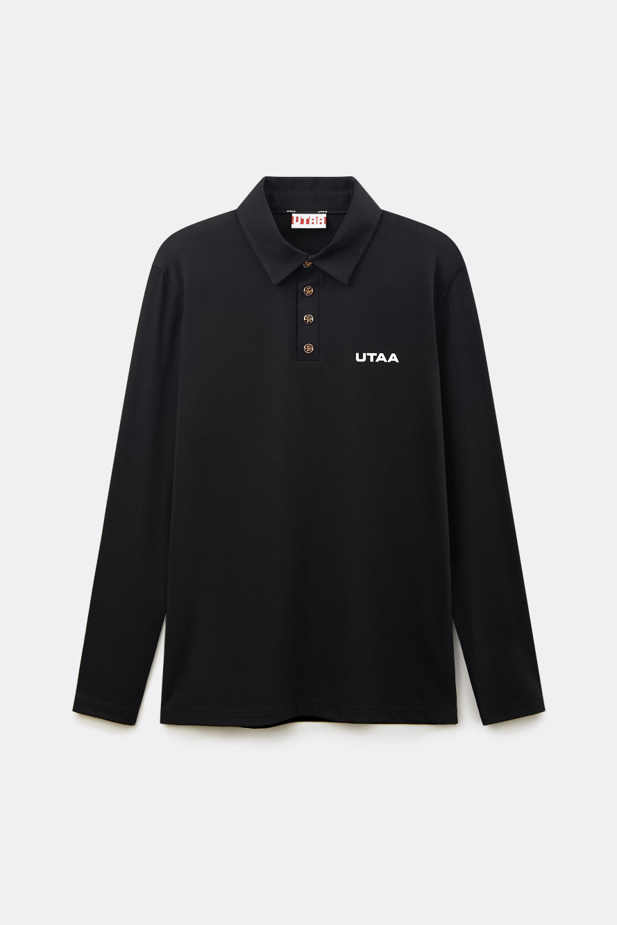 UTAA ギルトシーリングスモールロゴPKスリーブ ブラック : Men's