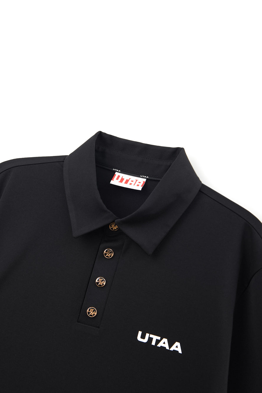UTAA ギルトシーリングスモールロゴPKスリーブ ブラック : Men's